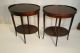 Delightful English Sheraton Style Oval Mahogany Side End Lamp Tables 1900-1950 photo 2