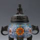 Chinese Cloisonne Hand - Carved Incense Burner & Buddha Lid W Qianlong Mark Zx175 Incense Burners photo 1