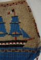 Rare Antique 19thc French,  Sailing Gun Ship & Flags Beaded Handbag,  Pocketbook Folk Art photo 5