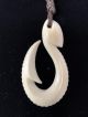 Old Carved Zealand Maori Fish Hook Necklace A Traditional Piece Other Ethnographic Antiques photo 1