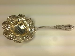Wallace 1930 ' S Art Deco Rose Point Pattern Sterling Silver Tea Strainer Spoon photo
