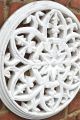 Gothic Antiqued White Paint Fret Carved Wooden Roundel Grill Wall Art Other Antique Hardware photo 1