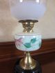 Antique Duplex British Make Oil Lamp Complete With Etched Ball Shade Lamps photo 2