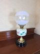 Antique Duplex British Make Oil Lamp Complete With Etched Ball Shade Lamps photo 7