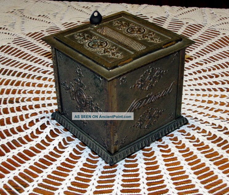 Antique National Nickel Plated Cash Register Receipt Ticket Box Cash Register, Adding Machines photo