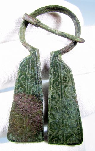 Viking Bronze Penannular Omega Brooch / Runic - Lovely Ancient Artifact - B420 photo