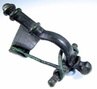 Roman Bronze Knee Brooch/fibula - Ancient Historical Artifact - B415 photo