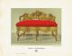 Rococo Style Sofa - Gold Walnut Furniture Decor Art Antique Lithograph Print 1888 1800-1899 photo 1
