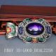 Tibetan Vintage Handwork Silver Cloisonne Inlay Natural Purple Zircon Pendant Necklaces & Pendants photo 1