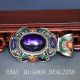 Tibetan Vintage Handwork Silver Cloisonne Inlay Natural Purple Zircon Pendant Necklaces & Pendants photo 2