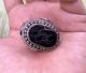 Near Eastern Engraved Black Agate Rings Vintage Islamic Onyx Animal Intaglio 9 Islamic photo 2