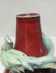 G101: Chinese Pottery Flower Vase With Shinsha Glaze And Phoenix Of Kinyo Glaze Vases photo 1