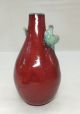 G101: Chinese Pottery Flower Vase With Shinsha Glaze And Phoenix Of Kinyo Glaze Vases photo 5