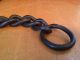 Antique 18th/19th Century Wrought Iron Forged Chain Hook & Loop 32 