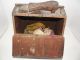 Antique Wooden Large Shoeshine Box Container With Accessories In Photos Primitives photo 4
