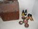 Antique Wooden Large Shoeshine Box Container With Accessories In Photos Primitives photo 5