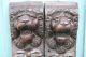 Stunning Pair 18thc Gothic Wooden Rosewood Lion Head Carved Corbels C1780s Corbels photo 3