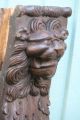 Stunning Early 19thc Gothic Wooden Oak Intricate Lion Head Carved Corbel C1820s Corbels photo 2