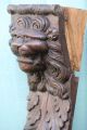 Stunning Early 19thc Gothic Wooden Oak Intricate Lion Head Carved Corbel C1820s Corbels photo 3
