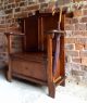 Gorgeous Antique Hall Chair Umbrella Stand Solid Oak Edwardian 20th Century 1900 Stands photo 3