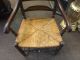Vintage Hitchcock Chair Co.  Stenciled Signed Captains Ladderback Rush Seat Arm Post-1950 photo 2