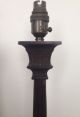 Large Vintage Edwardian Mahogany Corinthian Column Table Lamp 20th Century photo 4