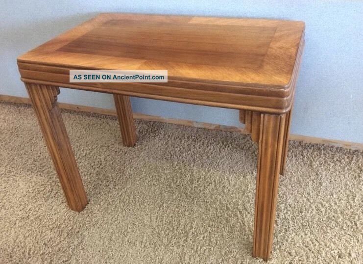 1930 ' S Art Deco Inlaid Wood Marquetry Coffee Table Or End Table 1900-1950 photo