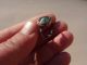 Ancient Late Roman - Middle Ages Silver Ring,  With Green Glass Intaglio Roman photo 1