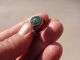 Ancient Late Roman - Middle Ages Silver Ring,  With Green Glass Intaglio Roman photo 2