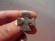 Ancient Roman Bronze Brooch,  Displaying A Cross With Carved Ring - Decoration Roman photo 1