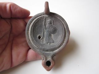 Perfect And Unique Roman Style Ceramic Oil Lamp - Embossed Roman Soldier photo
