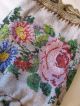 Antique Victorian Crochet Pink Yellow Blue Floral Micro Bead Drawstring Purse Victorian photo 3