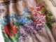 Antique Victorian Crochet Red Lavender Blue Floral Micro Bead Drawstring Purse Victorian photo 3