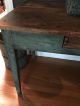 Early 19th American Antique Table With Blue Paint Square Nails Aafa Primitives photo 1