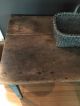 Early 19th American Antique Table With Blue Paint Square Nails Aafa Primitives photo 2