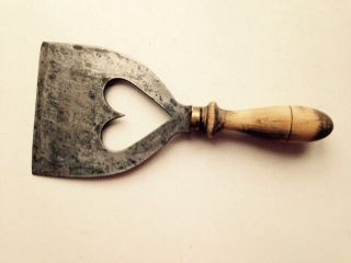 Antique Swedish Meat Chopper Cleaver With Heart - Brides Gift - Folk Art photo