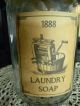 Laundry Soap Jar Aged Label Fabric Top Primitive Vintage Look Shabby Country Primitives photo 3