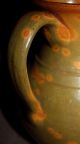 Antique Decorated Redware Pottery Pitcher; Mottled,  Lead Glazed,  19th Century Primitives photo 9