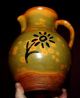 Antique Decorated Redware Pottery Pitcher; Mottled,  Lead Glazed,  19th Century Primitives photo 11