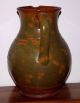 Antique Decorated Redware Pottery Pitcher; Mottled,  Lead Glazed,  19th Century Primitives photo 3