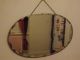 Vintage Oval Frameless Scalloped Edge Mirror 20th Century photo 3