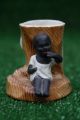 19thc Seated Blackamoor Child Figure With Match Holder To Rear C1880s Figurines photo 1