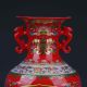 Chinese Color Porcelain Hand - Painted Peach Vase W Qianlong Mark G297 Vases photo 1