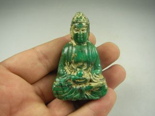 Antique Chinese Hand - Carved Jade Pendant Buddism Godness Guanyin photo