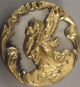 Lrg 1 1/2” Antique Victorian Chased Gold Repousse Guardian Angel Mourning Button Buttons photo 1