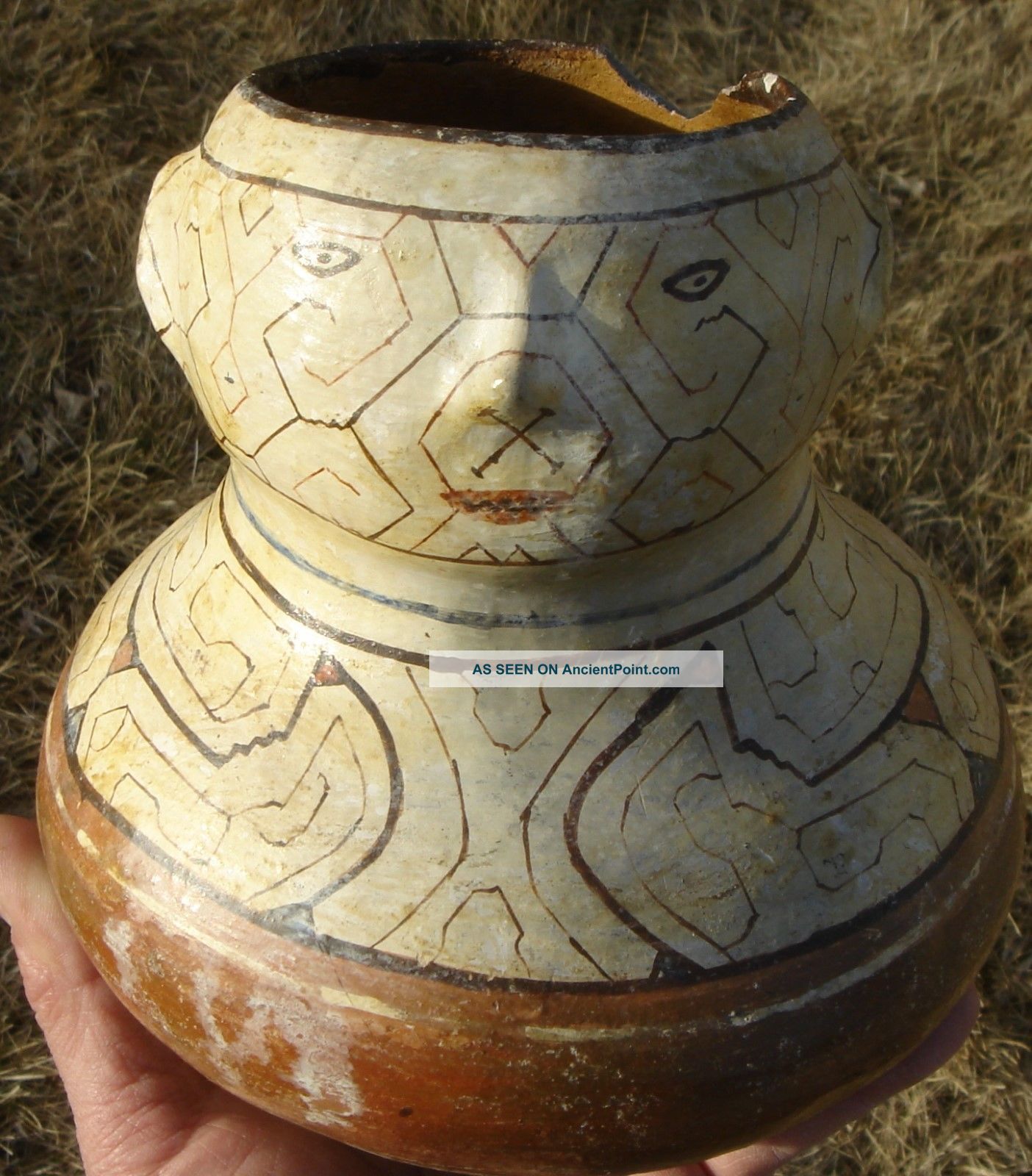 Face Pot: Sacred Fertility Lines.  Eastern Peru Latin American photo
