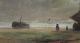 Small Victor Ruyter 1906 Antique,  Dutch Seascape Oil Painting,  Fishing Boats Other Maritime Antiques photo 3