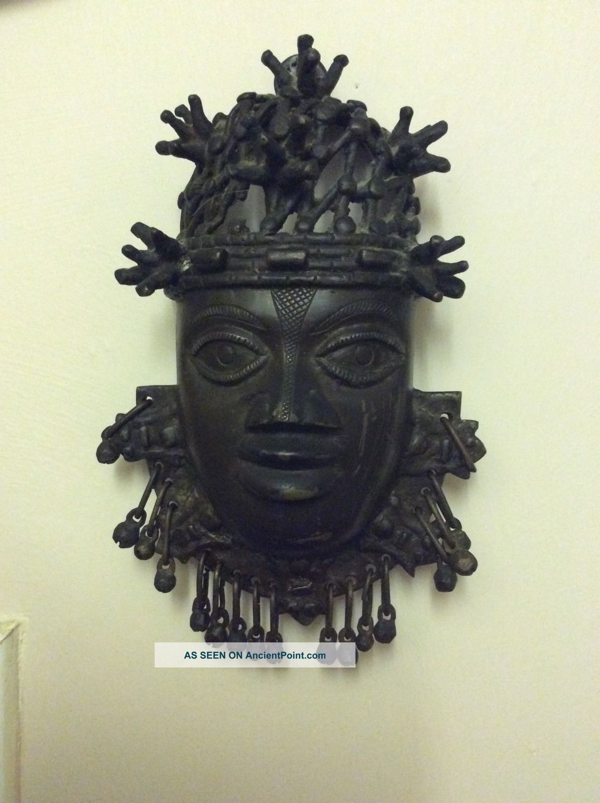 Old Tribal Benin Bronze Kingdom People Nigeria Hip Mask Other African Antiques photo