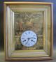 Fine Mid - 19th C.  German Hand - Painted Wall Clock In Gilt Frame C.  1860 Antique Clocks photo 1