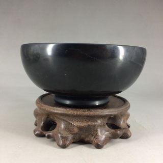 China ' S Rare Black Stone Carving Bowl photo